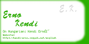 erno kendi business card